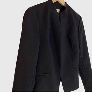 Halogen black open front crop blazer jacket
